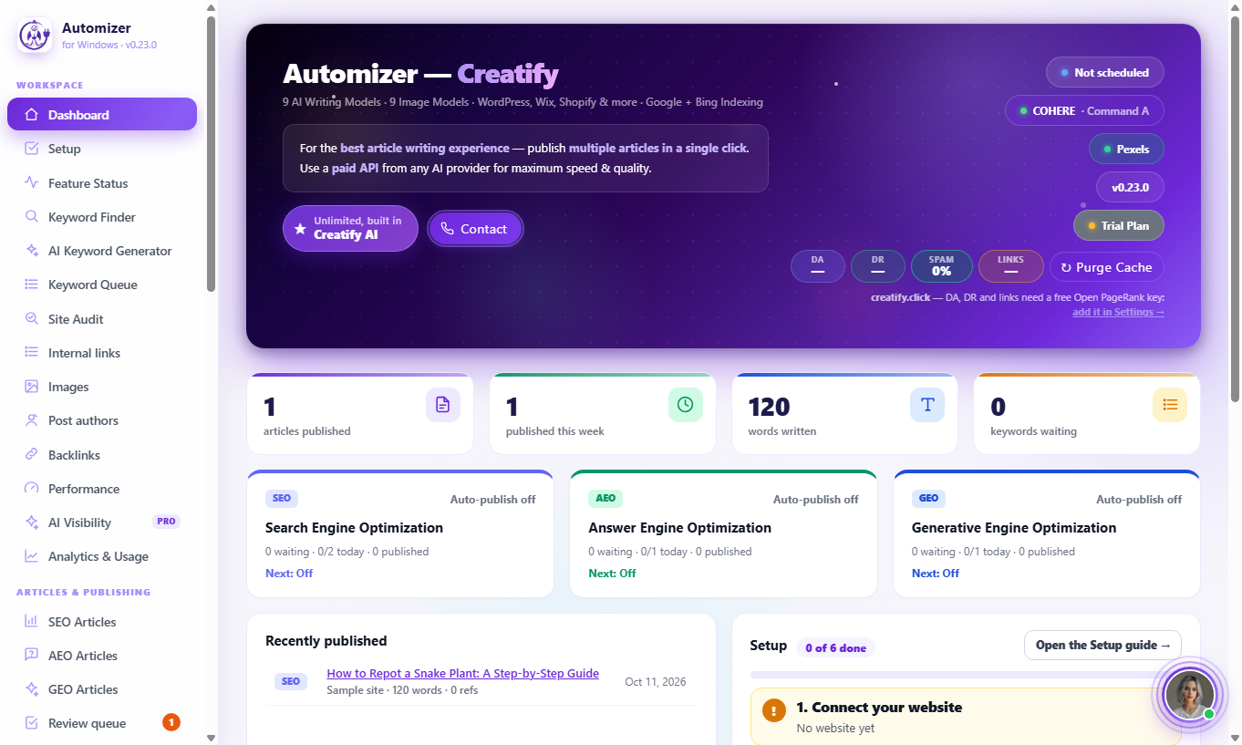 The Automizer app on Windows